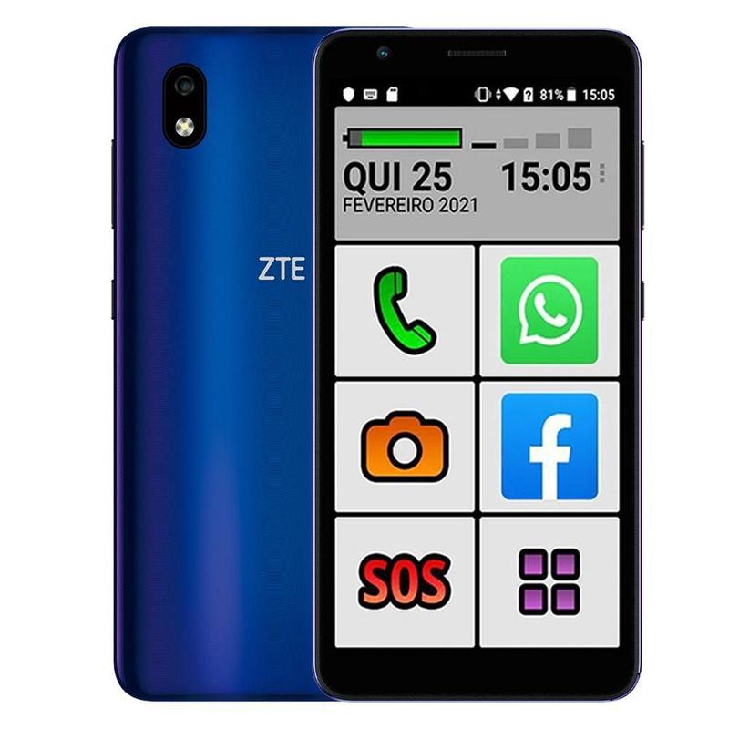 Smartphone do Idoso 4G Letras Grandes Dual 32GB Tela 5.45' - ZTE
